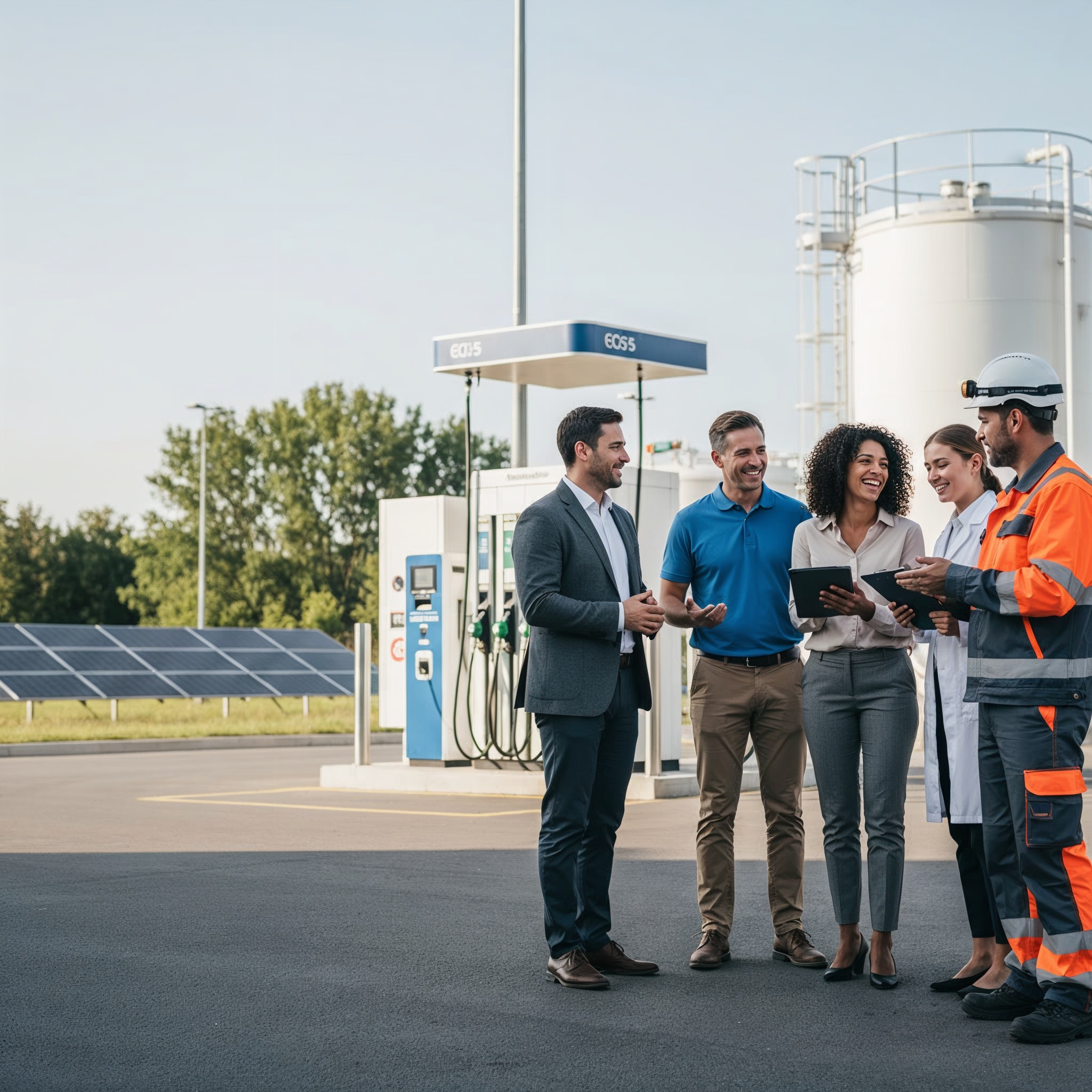 Collaborateurs Mesure Process sur une station hydrogène